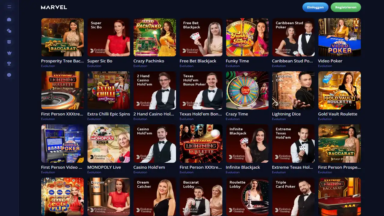 Marverl Casino Live Casino