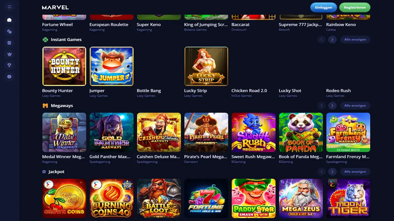 Marverl Casino Startseite (Aktionen)